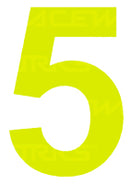 Track Day 150mm Day Glo Number Zero to Nine [0-9] Sticker / Decal Motorsport Australia CAMS Approved-6