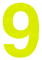 Track Day 150mm Day Glo Number Zero to Nine [0-9] Sticker / Decal Motorsport Australia CAMS Approved