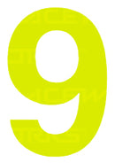 Track Day 150mm Day Glo Number Zero to Nine [0-9] Sticker / Decal Motorsport Australia CAMS Approved-10