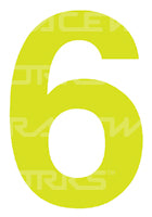 Track Day 150mm Day Glo Number Zero to Nine [0-9] Sticker / Decal Motorsport Australia CAMS Approved