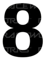 Track Day 280mm Black Number Zero to Nine [0-9] Sticker / Decal Motorsport Australia CAMS Approved
