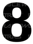 Track Day 280mm Black Number Zero to Nine [0-9] Sticker / Decal Motorsport Australia CAMS Approved-9