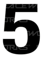 Track Day 280mm Black Number Zero to Nine [0-9] Sticker / Decal Motorsport Australia CAMS Approved