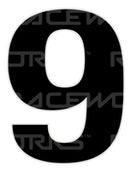 Track Day 280mm Black Number Zero to Nine [0-9] Sticker / Decal Motorsport Australia CAMS Approved-10