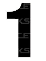 Motorsport Australia CAMS Approved Track Day 280mm Black Number Zero to Nine [0-9] Sticker / Decal - 0