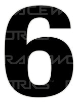 Track Day 280mm Black Number Zero to Nine [0-9] Sticker / Decal Motorsport Australia CAMS Approved