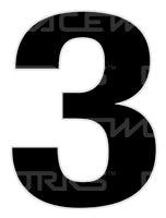 Track Day 280mm Black Number Zero to Nine [0-9] Sticker / Decal Motorsport Australia CAMS Approved