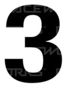 Track Day 280mm Black Number Zero to Nine [0-9] Sticker / Decal Motorsport Australia CAMS Approved-4