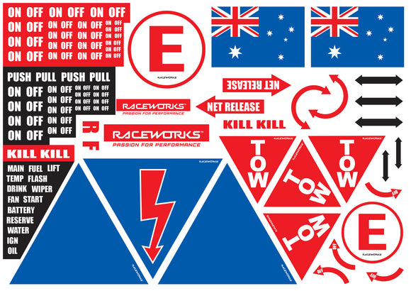 Track Day Sticker / Decal Sheet Motorsport Australia CAMS Approved