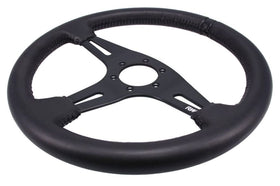 Motorsport Steering Wheel 194 Black Leather 350mm Flat - 0