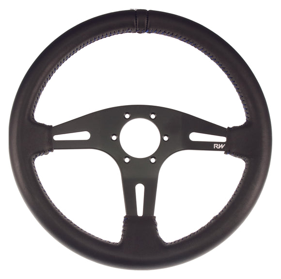 Motorsport Steering Wheel 194 Black Leather 350mm Flat