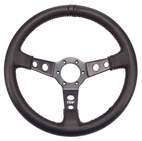 Motorsport Steering Wheel 196 Black Leather 350mm Deep Dish
