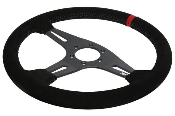 Motorsport Steering Wheel 195 Black Suede 350mm Flat