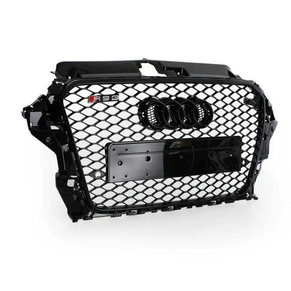 Exon RS3 Style Black Honeycomb Grille for Audi A3/S3 (8V) PFL 2014-2016 - MODE Auto Concepts