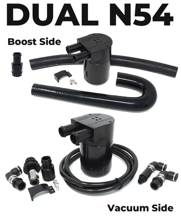 Burger 4451144302707 image 1 of 7: Dual BMS Oil Catch Can Kit for N54 BMW (Vacuum & Boost)