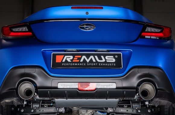 REMUS Performance Exhaust System Axle-Back sport exhaust system (absorption principle with tail pipe set) for Subaru BRZ, incl. EC approval - MODE Auto Concepts