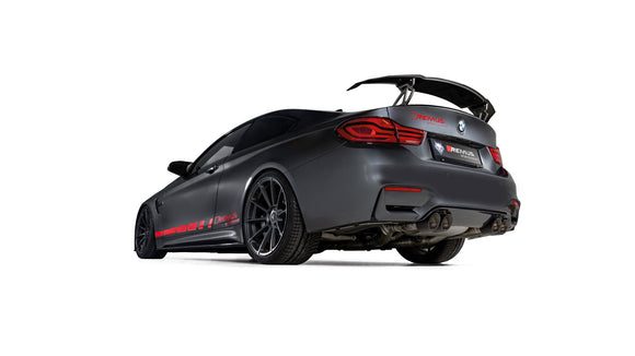REMUS Performance Exhaust System Exhaust BMW M4 Competition RACING GPF-back system L/R: Sport exhaust centered with 2 integrated valves incl. non-resonated RACING GPF-back-section (selectable tail pipes), NO (EC-) APPROVAL - MODE Auto Concepts