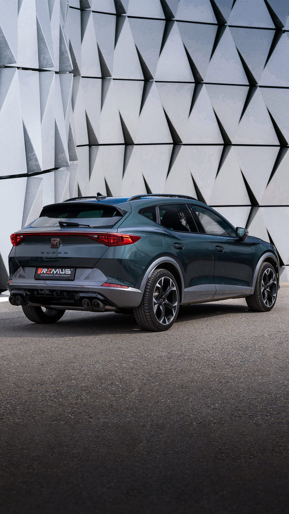 REMUS Performance Exhaust System Racing-GPF back sport exhaust CUPRA Formentor 2.0l TSI, 140kW DSG, centered (absorption principle), NO (EC-) approval - MODE Auto Concepts