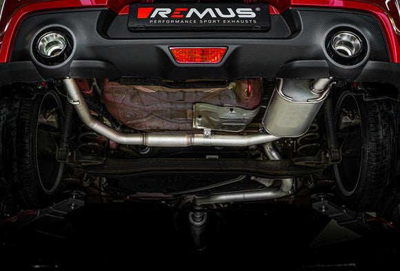 REMUS Performance Exhaust System Suzuki Swift Sport Hybrid and Boosterjet AZ Cat-Back Exhaust System incl 2 tail pipes Ø 115 mm chromed silver, angled rolled, incl. (EC-) approval - MODE Auto Concepts