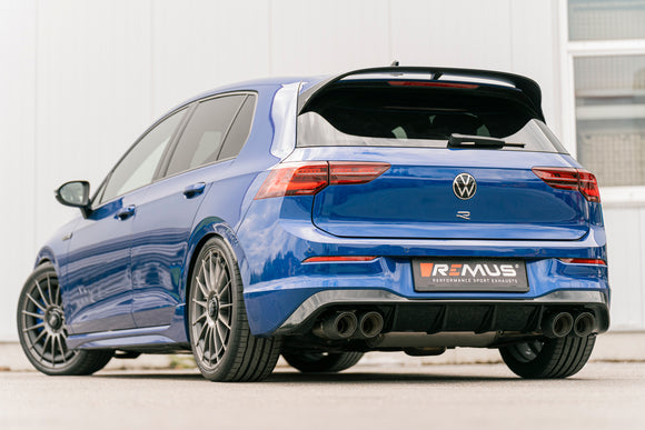 REMUS Performance Exhaust System VW Golf 8 R, GPF-Back RACING Exhaust System L/R, NO (EEC-) APPROVAL - MODE Auto Concepts