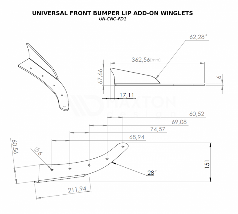 Maxton Design Universal Front Bumper Lip Add-On Winglets - MODE Auto Concepts