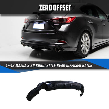 Zero Offset  Kuroi Style Rear Diffuser for 17-18 Mazda 3 BN (Hatch) - MODE Auto Concepts