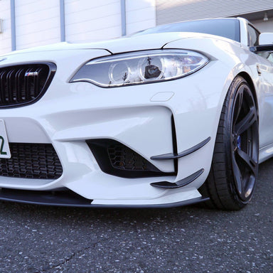 Zero Offset  AC Style Front Bumper Canards (Carbon Fibre) for BMW M2 (F87) - 2016-18 - MODE Auto Concepts