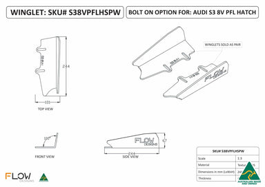 244mm Rear Winglets S38VPFLHSPW - MODE Auto Concepts