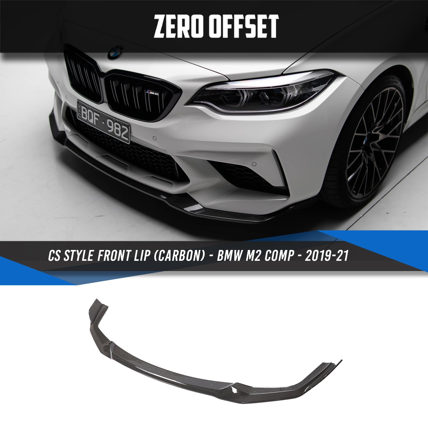 Zero Offset  CS Style Front Lip (Carbon Fibre) for BMW M2 Competition 18-21 - MODE Auto Concepts