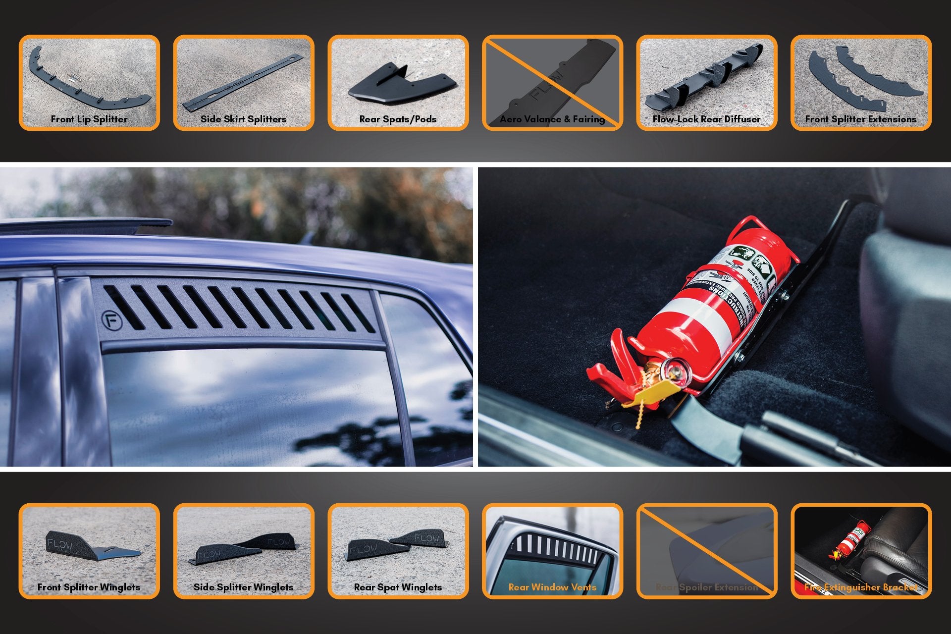 MK7.5 Golf R Full Lip Splitter Set with Flow-Lock Rear Diffuser - MODE Auto Concepts