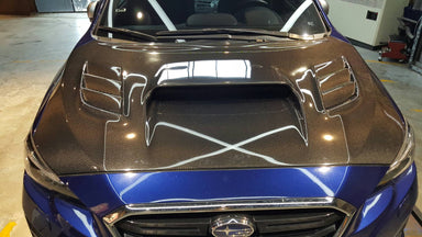 Zero Offset  Varis Style Hood - Carbon Fibre for 15-21 Subaru WRX STI Levorg - MODE Auto Concepts