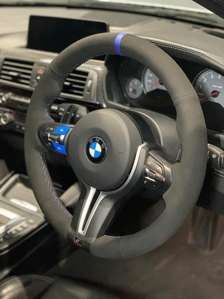 Housse de volant en alcantara personnalisé MODE pour les modèles BMW  F-Series M-Sport et M