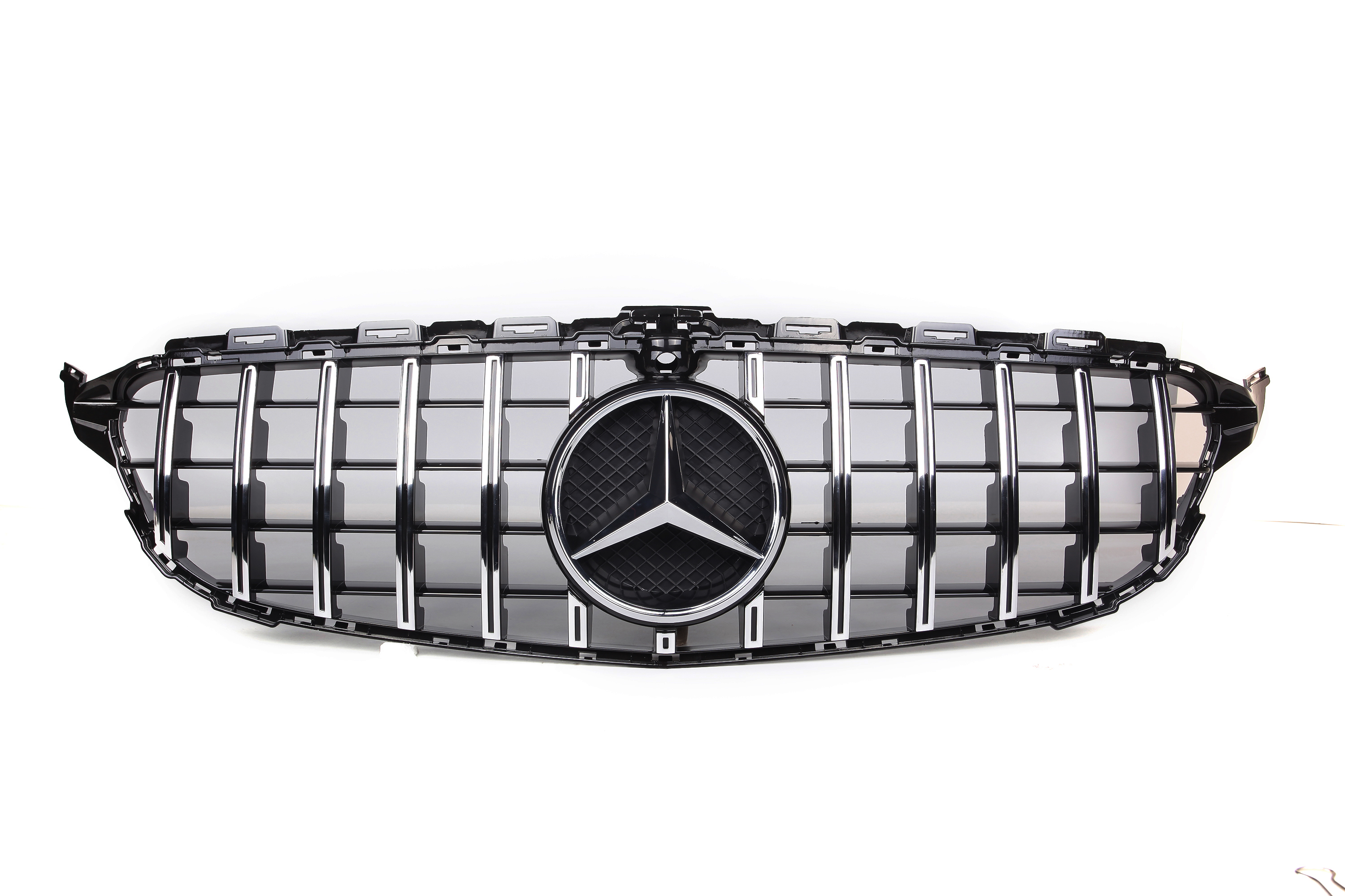 Zero Offset  AMG Panamericana Style Grille for Mercedes C Class (AMG Line) C205/W205 15-18 - Silver - MODE Auto Concepts