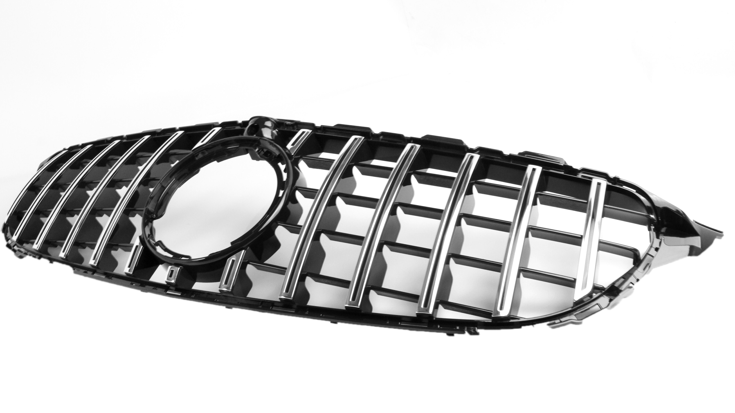 Zero Offset  AMG Panamericana Style Grille for Mercedes C Class (AMG Line) C205/W205 19-22 - Silver - MODE Auto Concepts