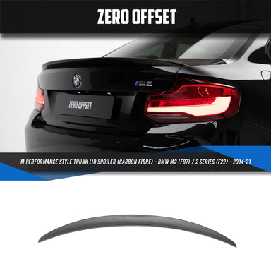 Zero Offset  M Performance Style Trunk Lid Spoiler (Carbon Fibre) for BMW M2 (F87) / 2 Series (F22) - 2014-21 - MODE Auto Concepts
