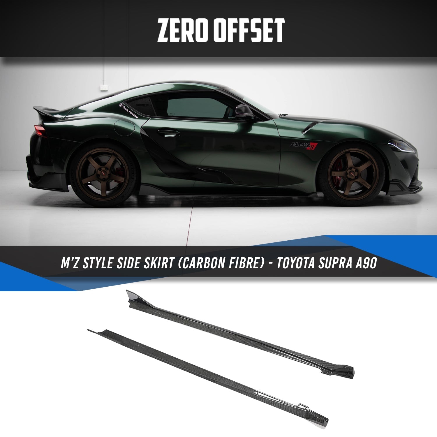 Zero Offset  M'Z Style Full Splitter Kit (Carbon Fibre) for Toyota Supra A90 - MODE Auto Concepts