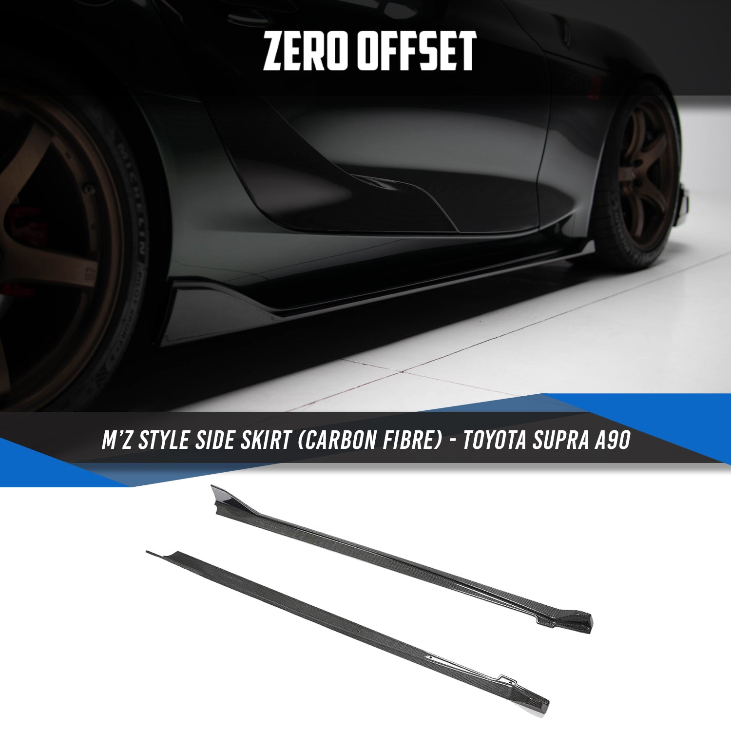 Zero Offset  M'Z Style Side Skirts (Carbon Fibre) for Toyota Supra A90 - MODE Auto Concepts