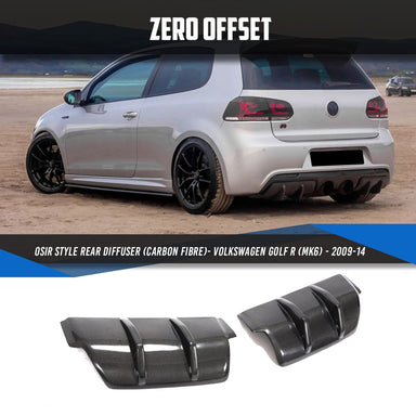 Zero Offset  OSIR Style Rear Diffuser (Carbon Fibre) for Volkswagen Golf R (MK6) - 2009-14 - MODE Auto Concepts