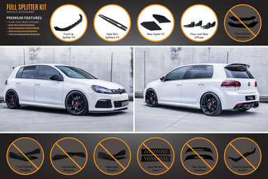 MK6 Golf R Full Lip Splitter Set - WITHOUT Bolt on Accessories - MODE Auto Concepts