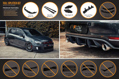 MK6 Golf GTI Full Lip Splitter Set - WITHOUT Bolt on Accessories - MODE Auto Concepts