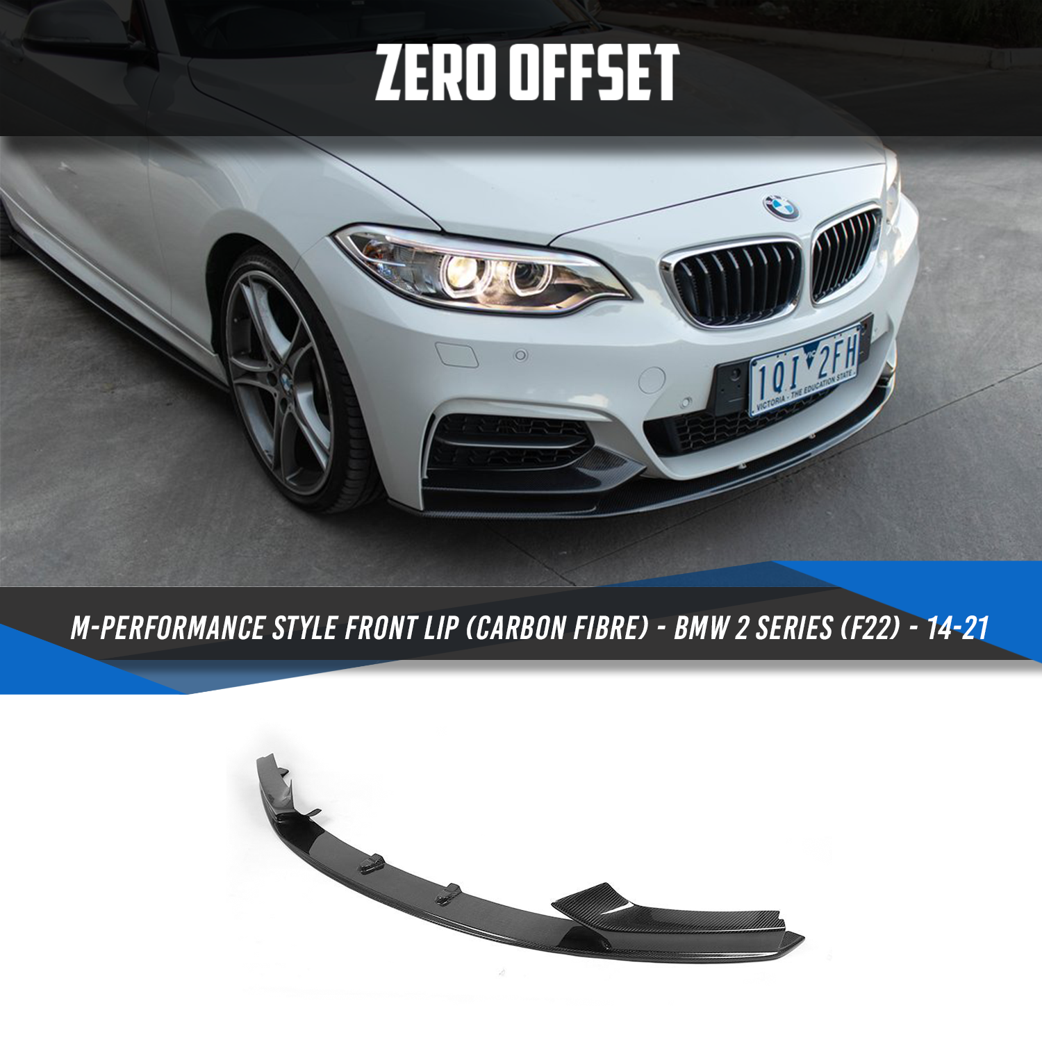 Zero Offset M-Performance Style Front Lip (Carbon Fibre) for BMW 2 Series  (F22) - 14-21