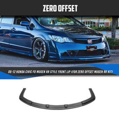Zero Offset  Mugen RR Style Front Lip for 06-12 Honda Civic FD (Suits Zero Offset Mugen RR Kit) - MODE Auto Concepts