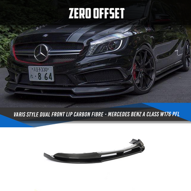 Zero Offset  Varis Style Dual Front Lip  Carbon Fibre for Mercedes Benz A Class W176 PFL - MODE Auto Concepts