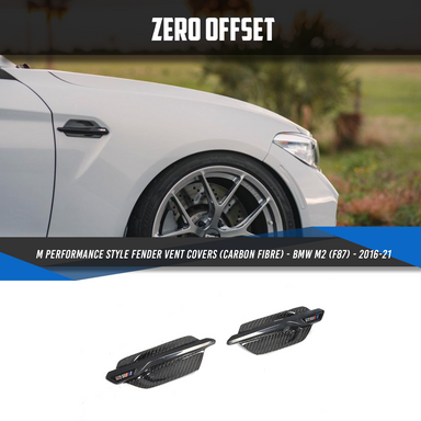 Zero Offset  M Performance Style Fender Vent Covers (Carbon Fibre) for BMW M2 (F87) - 2016-21 - MODE Auto Concepts