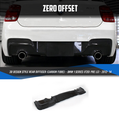 Zero Offset  3D Design Style Rear Diffuser (Carbon Fibre) for BMW 1 Series (F20) Pre LCi - 2012- 14 - MODE Auto Concepts