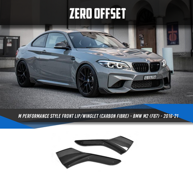 Zero Offset  M Performance Style Front Lip/Winglet (Carbon Fibre) for BMW M2 (F87) - 2016-21 - MODE Auto Concepts