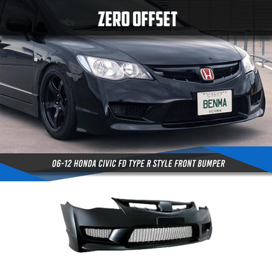Zero Offset  Type R Style Front Bumper for 06-12 Honda Civic FD - MODE Auto Concepts