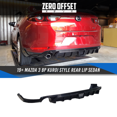 Zero Offset  Kuroi Style Rear Lip for 19+ Mazda 3 BP (Sedan) - MODE Auto Concepts