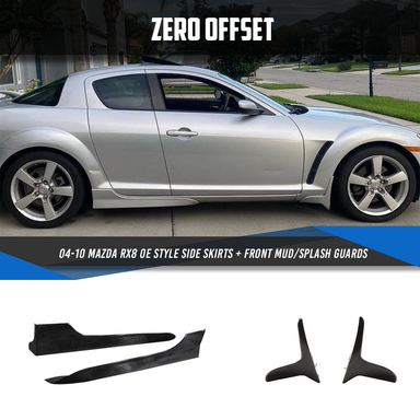 Zero Offset  OE Style Side Skirts + Front Mud/Splash Guards for 04-10 Mazda RX8 - MODE Auto Concepts