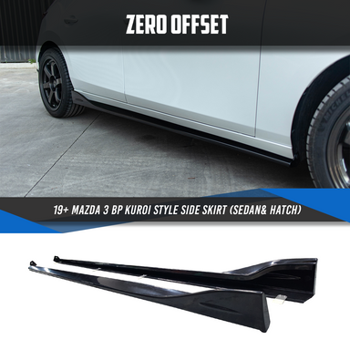 Zero Offset  Kuroi Style Side Skirt for 19+ Mazda 3 BP (Hatch/Sedan) - MODE Auto Concepts